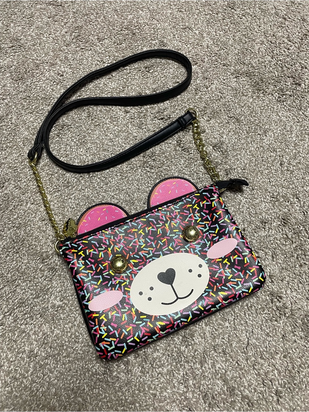 Luv Betsey by Betsey Johnson Rainbow Sprinkles Bear Crossbody Bag
